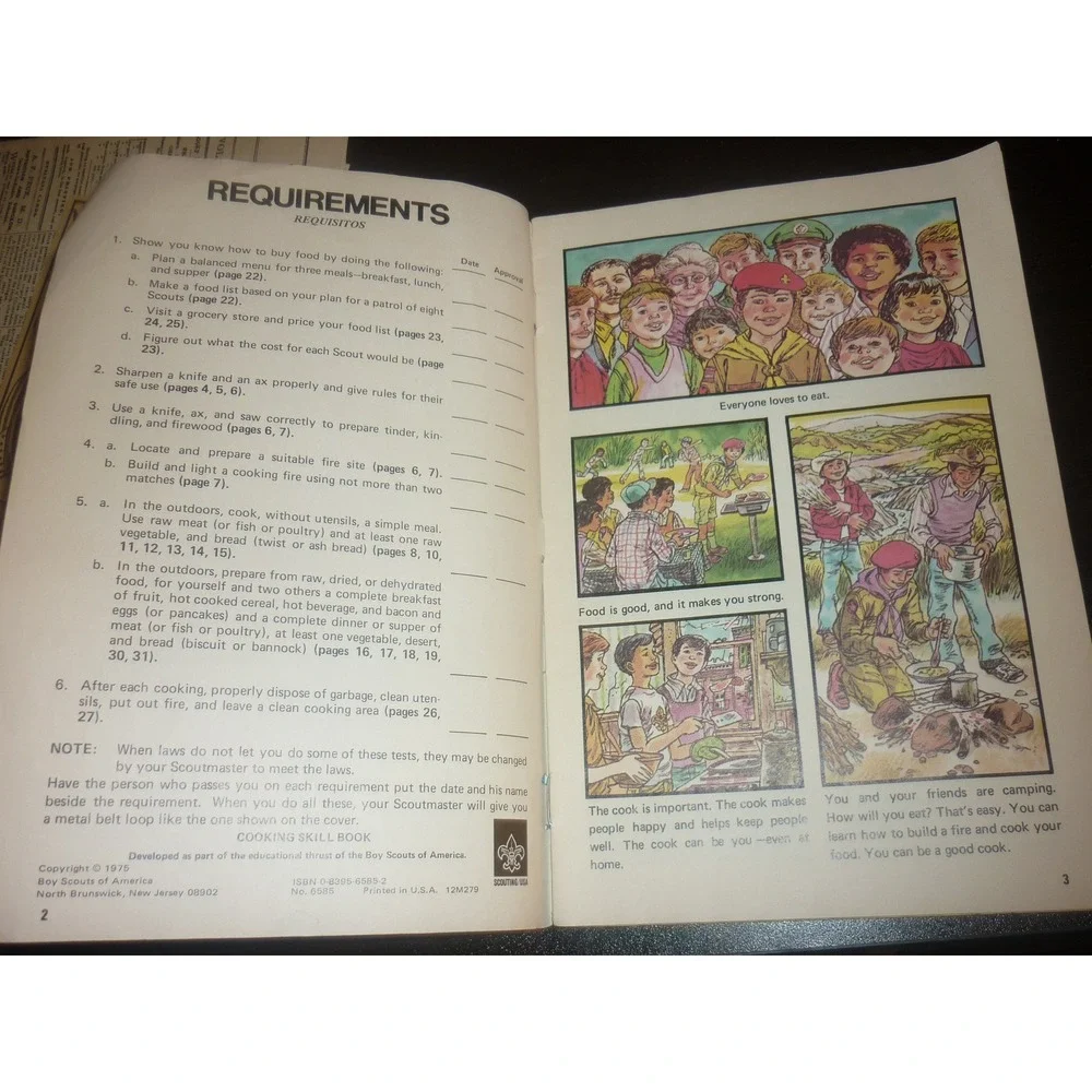 Vintage 1975 Boy Scouts‎ of America Cooking Skill Book BSA Manual 32 Pages